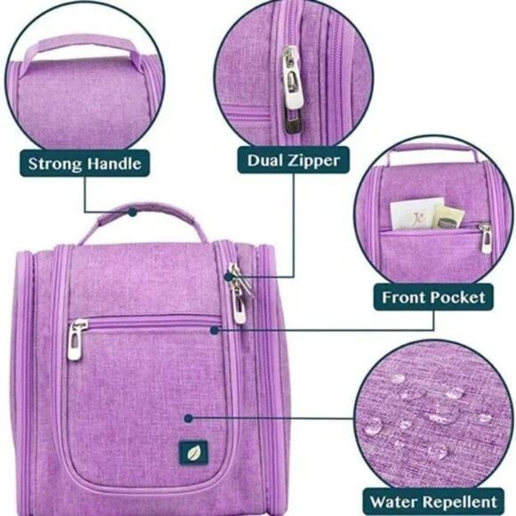NEW TRAVEL Toiletry Bag Women Men Cosmetics Makeup Organizer Kit, Purple - Picture 3 of 7